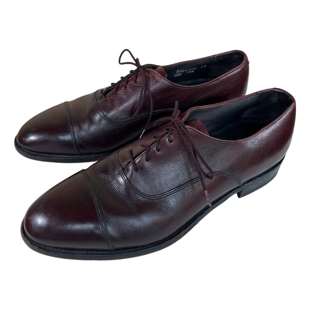 E.T. Wright Vintage Men Deep Burgundy Oxford Dress Shoes Size 11 Lace
